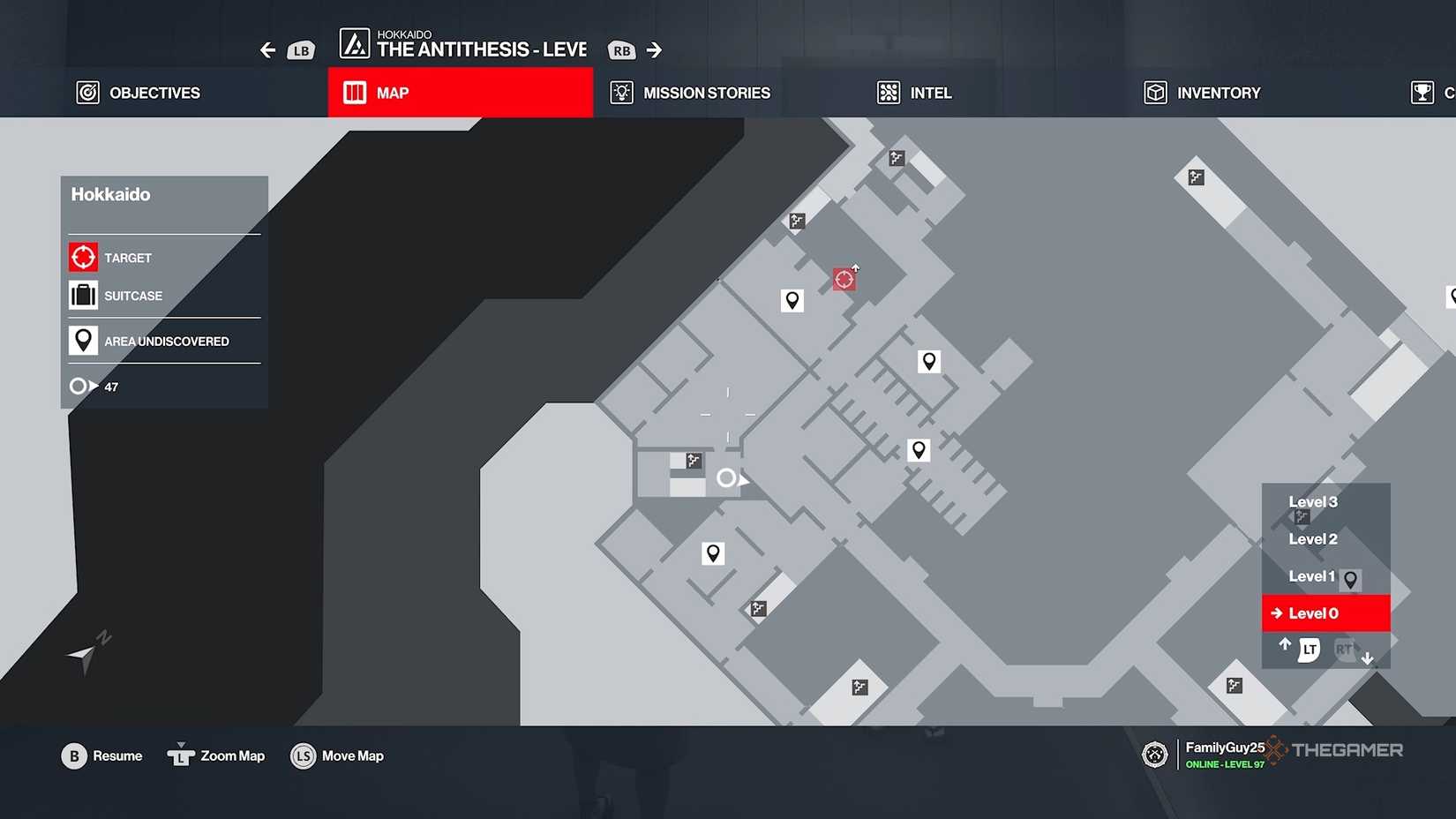 A map showing a bathroom in Hitman World of Assassination.