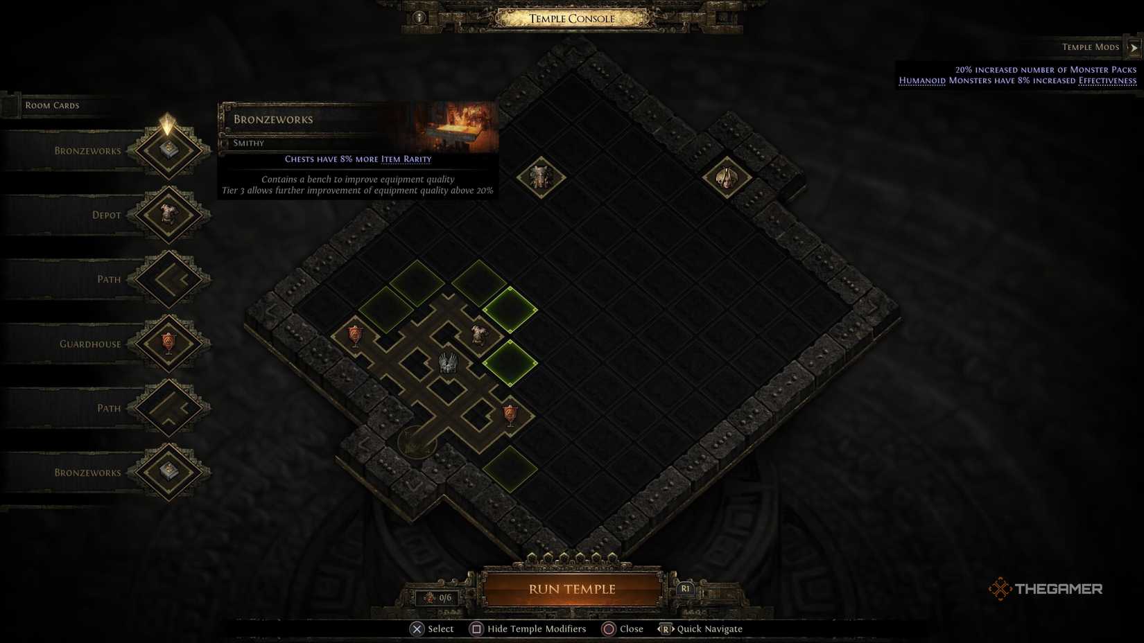 A selection of possible room tiles to upgrade Vaal Temple rooms in Path of Exile 2.