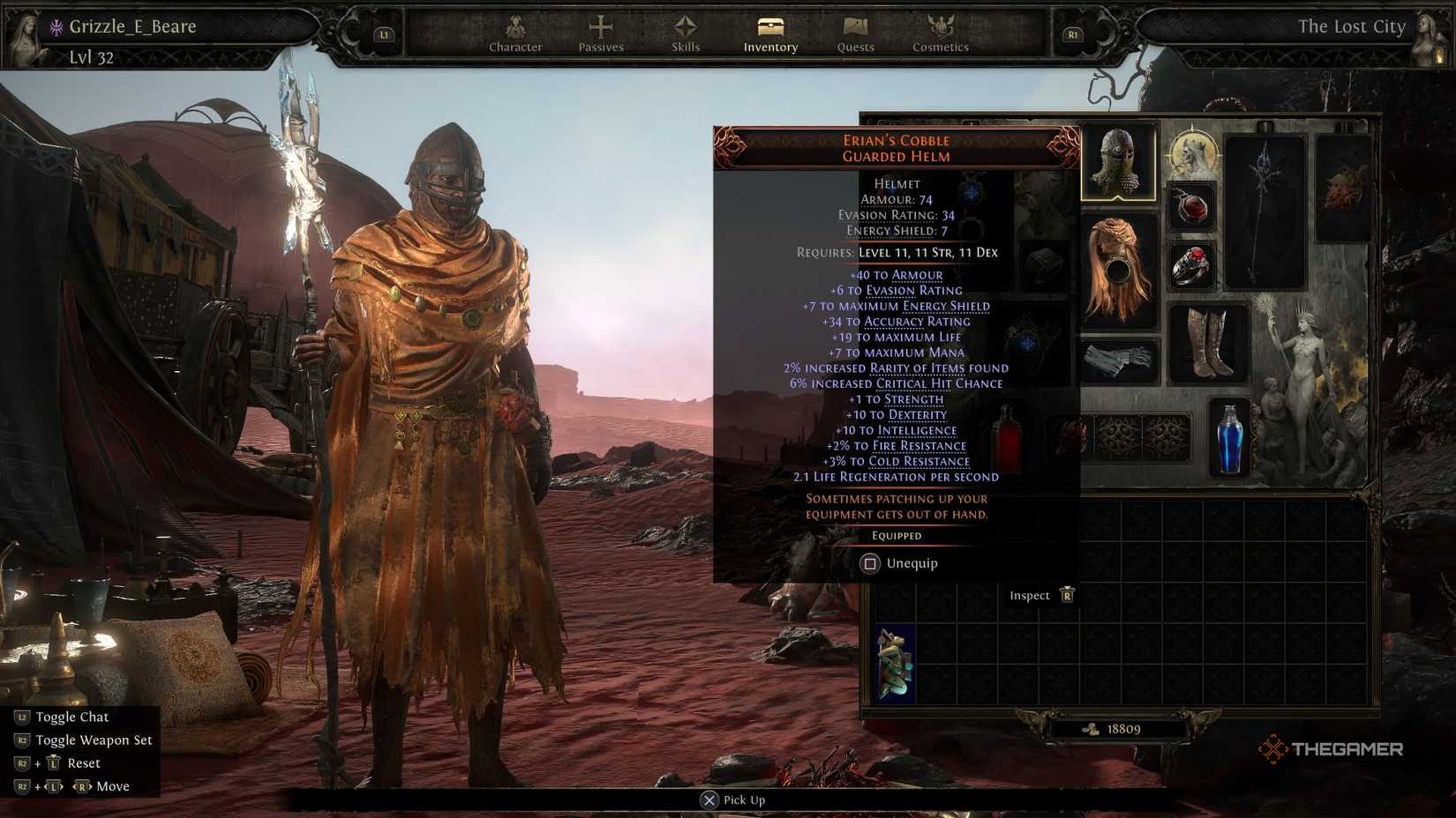 A unique helmet in Path of Exile 2.