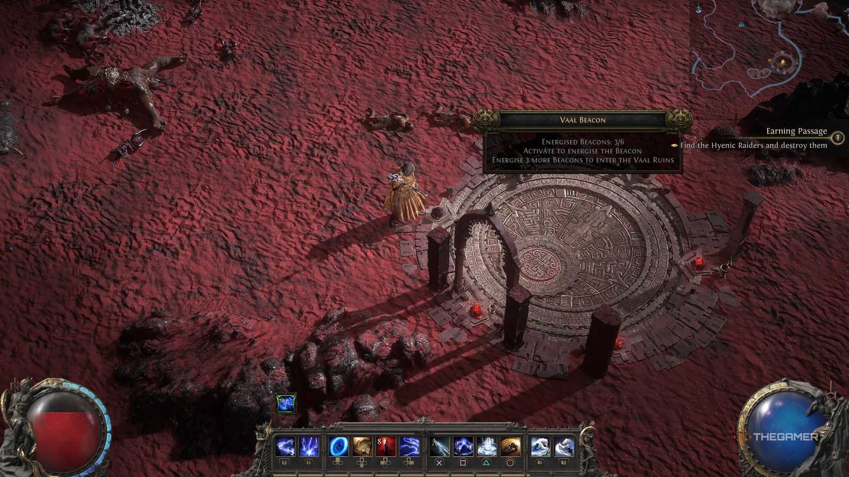 A Vaal Beacon, an entrance to the Vaal Ruins where you can unlock new uniques in Path of Exile 2 The Last of the Druids.