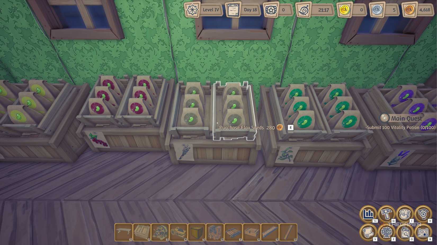 Alchemy Factory buying seeds for 280 coin.