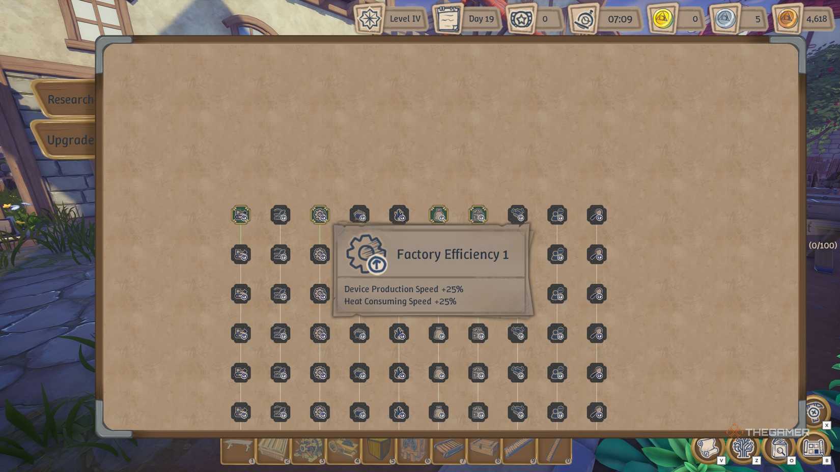 Alchemy Factory full skill screen.