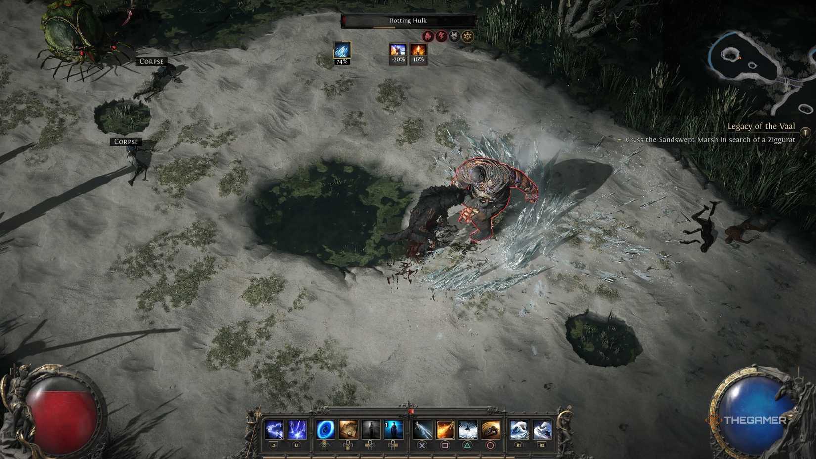 An endgame werewolf Druid fighting an enemy in Act Three of Path of Exile 2.