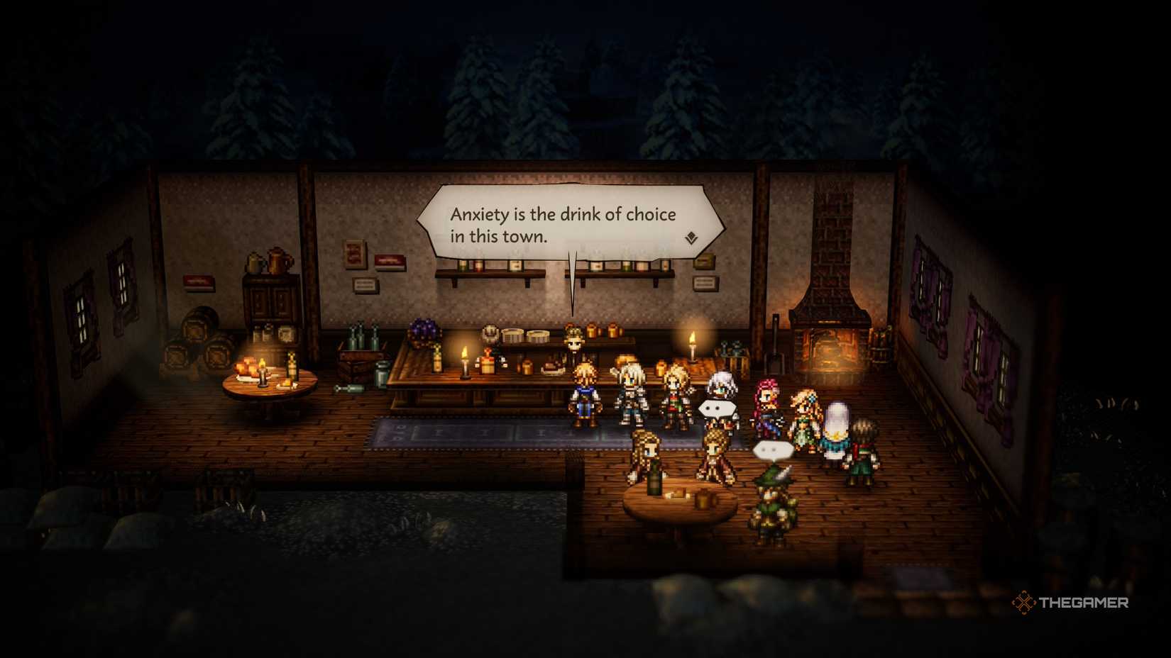 Anxiety is the drink of choice in Octopath Traveler 0