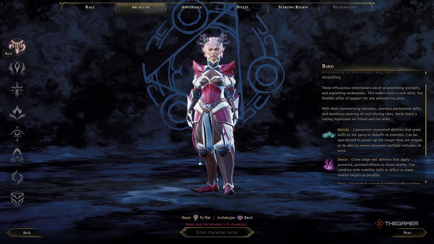 Ashes of Creation Bard class.