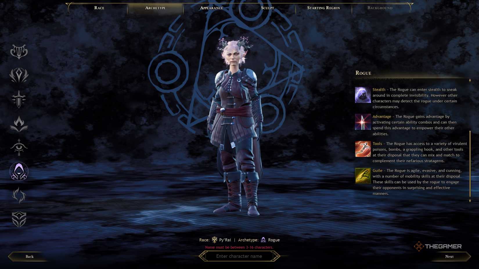 Ashes of Creation Rogue class.