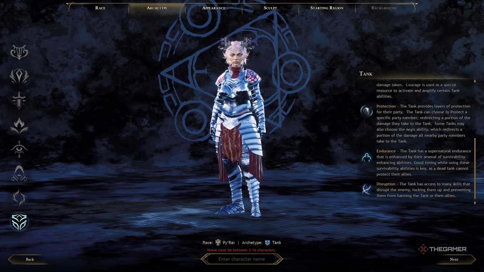 Ashes of Creation Tank class.