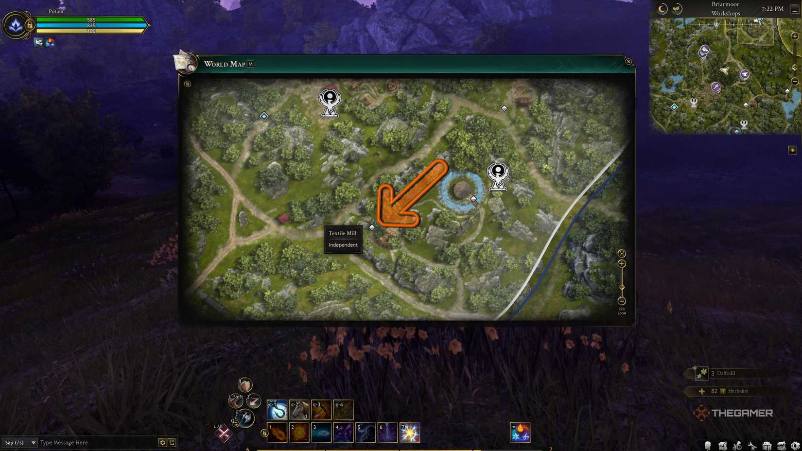 Ashes Of Creation location to make simple rucksack.