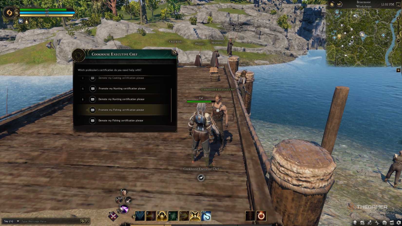 Ashes of Creation talking to the Cookhouse Chef.