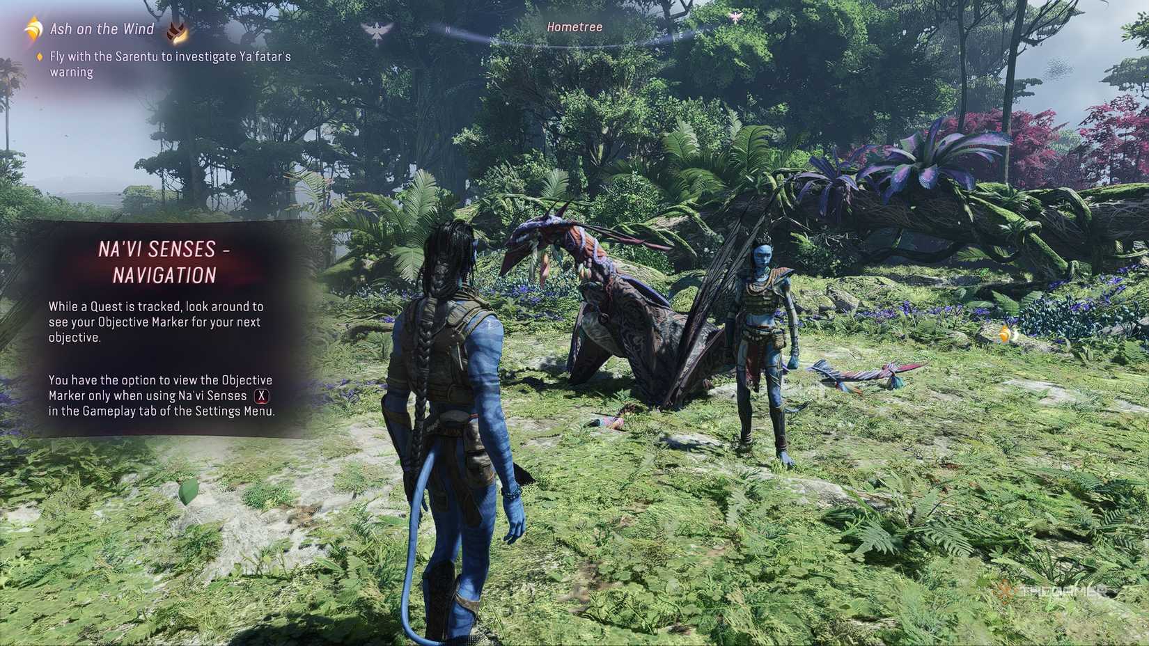 Avatar_ Frontiers of Pandora™ Meeting the Sarentu outside hometree with the ikran.