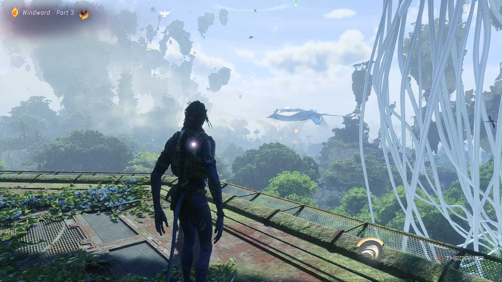 Avatar_ Frontiers of Pandora™ So'lek watching the kreytu-un fly free.