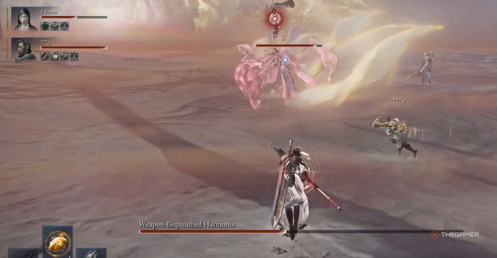 A player beating The Balancers boss in Elden Ring: Nightreign - The Forsaken Hollows.