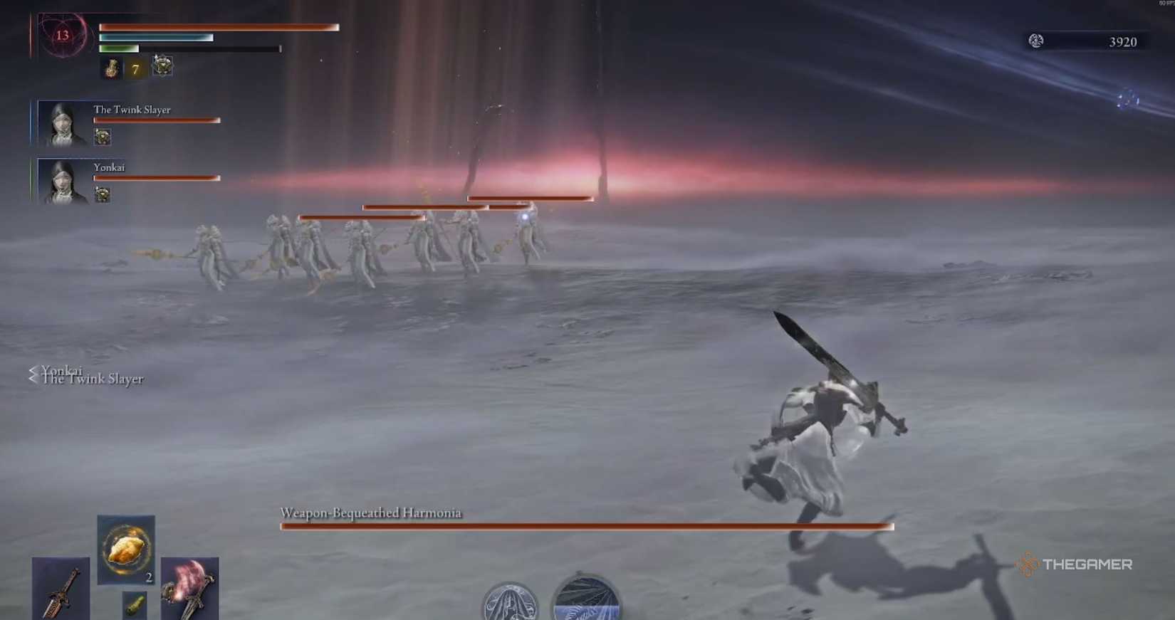 A player beating The Balancers boss in Elden Ring: Nightreign - The Forsaken Hollows.