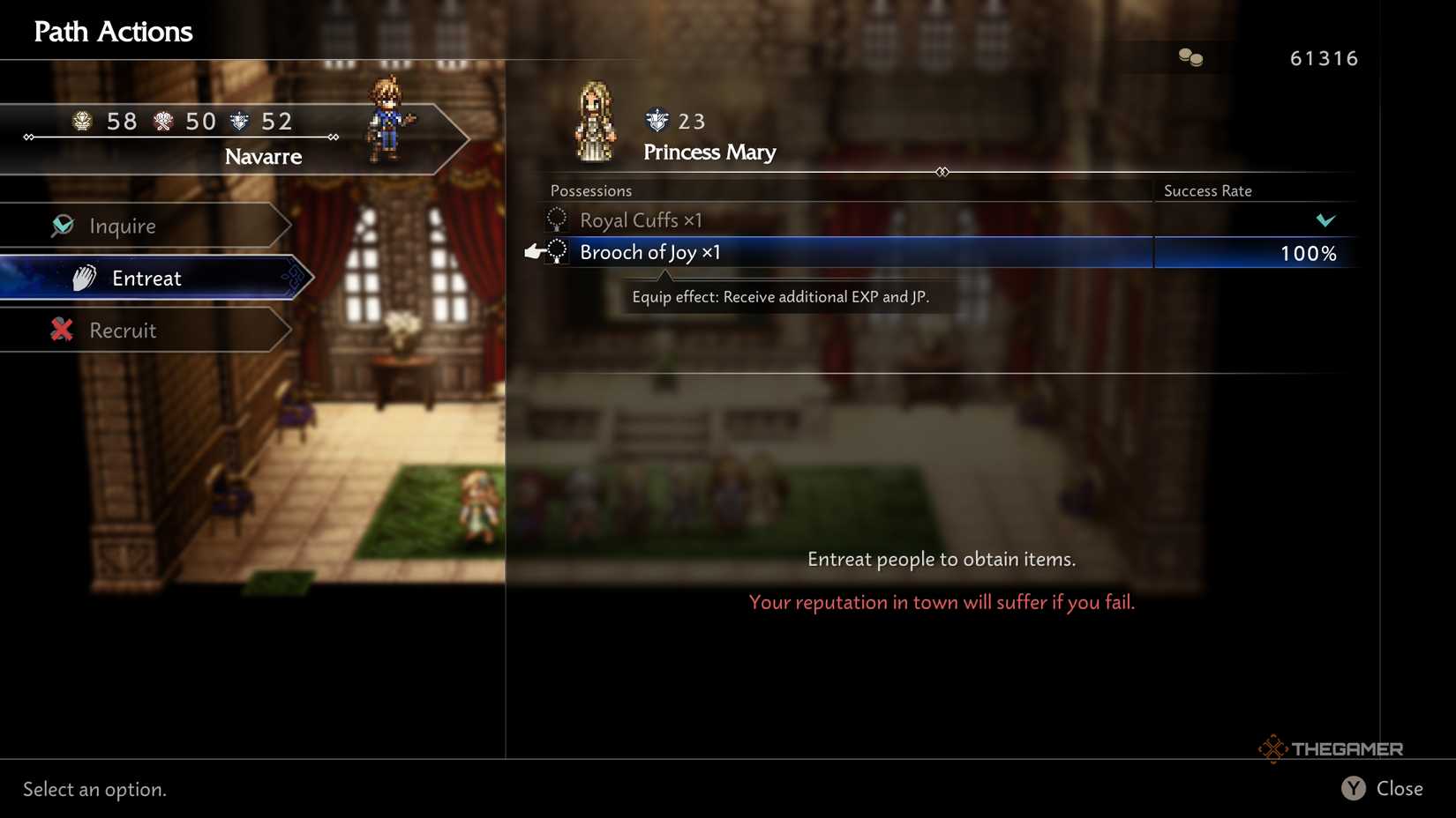 Brooch of Joy from Princess Mary in Octopath Traveler.