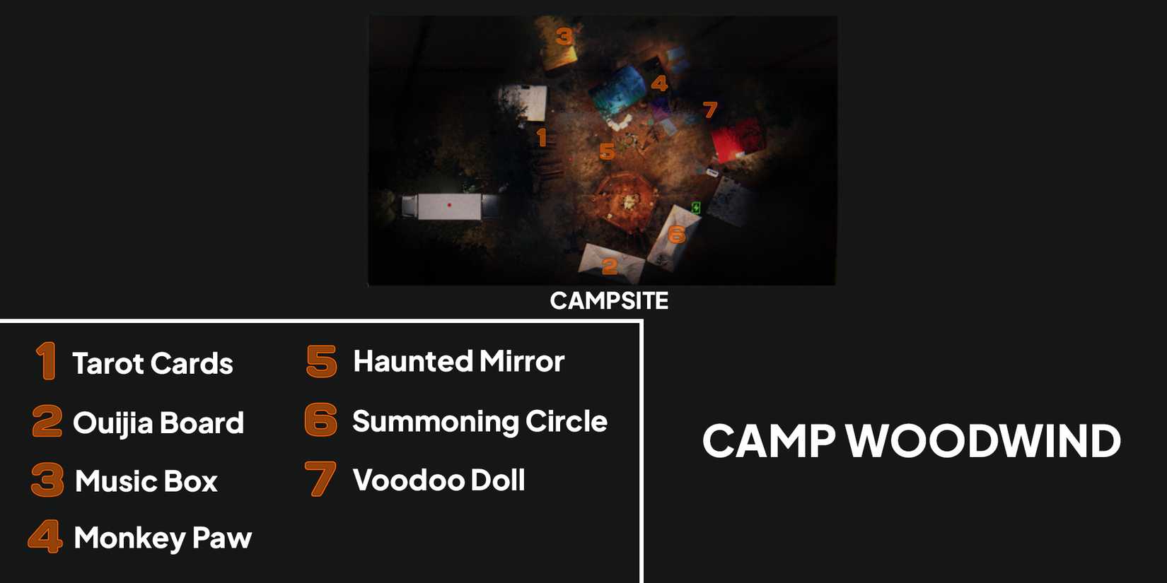 Карта Camp Woodwind.