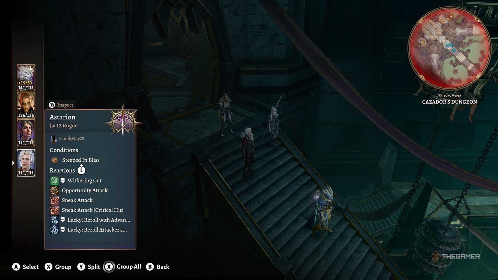 Changing character to Astarion in Baldur's Gate 3.