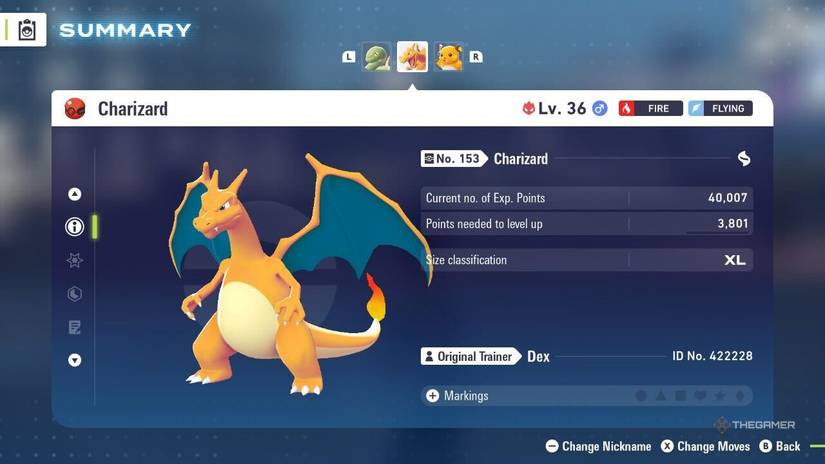 Charizard inside your box in Pokemon Legends Z A.