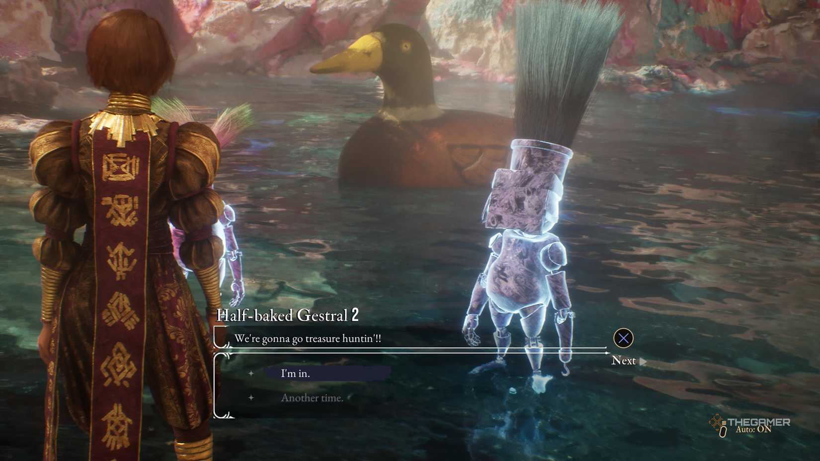 A gestral asking you to go treasure hunting in clair obscur expedition 33.