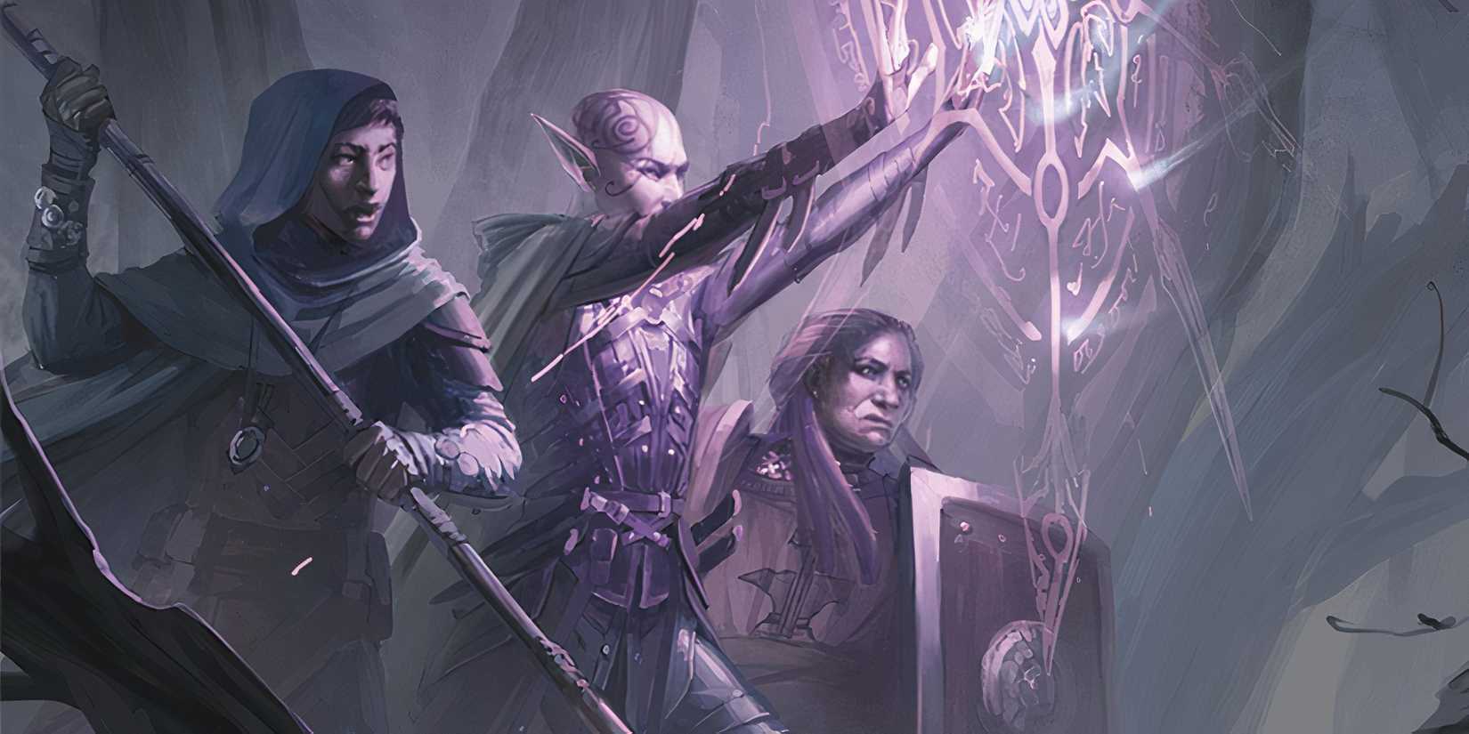 A player character casts a protective ward in front of their party in DND