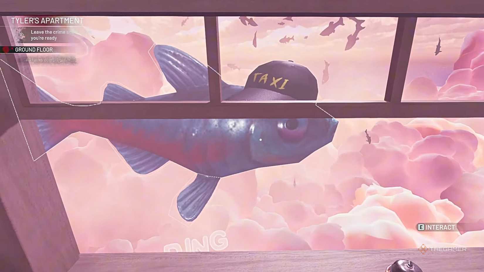 Crime Scene Cleaner taxi fish in Tyler's apartment.