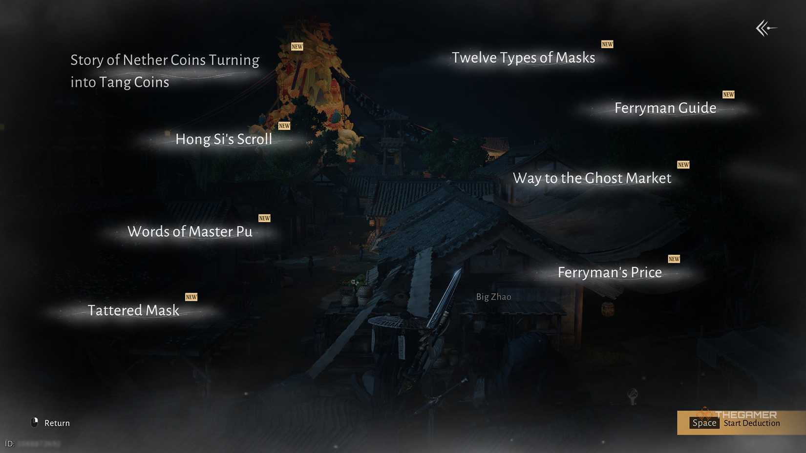 The clues for deduction during Reunion in Where Winds Meet.