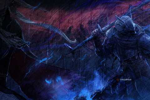 Character art showing two Nightfarers in a dark scenario from Elden Ring: Nightreign's initial cutscene.