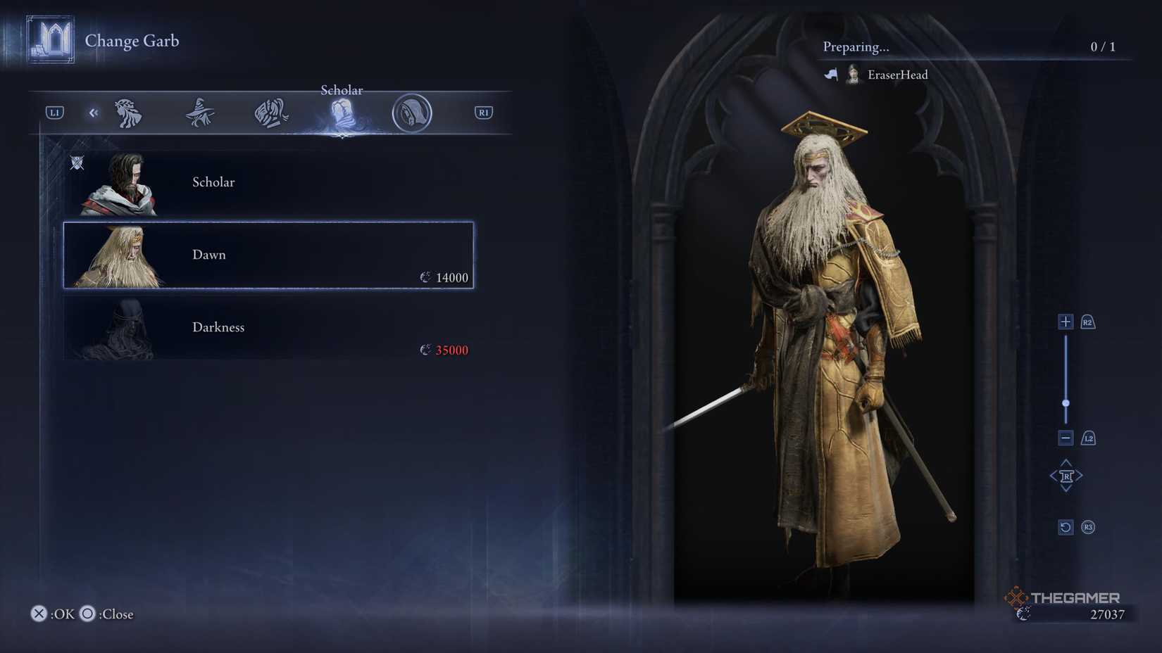 The Dawn skin for the Scholar class in Elden Ring: Nightreign - The Forsaken Hollows.