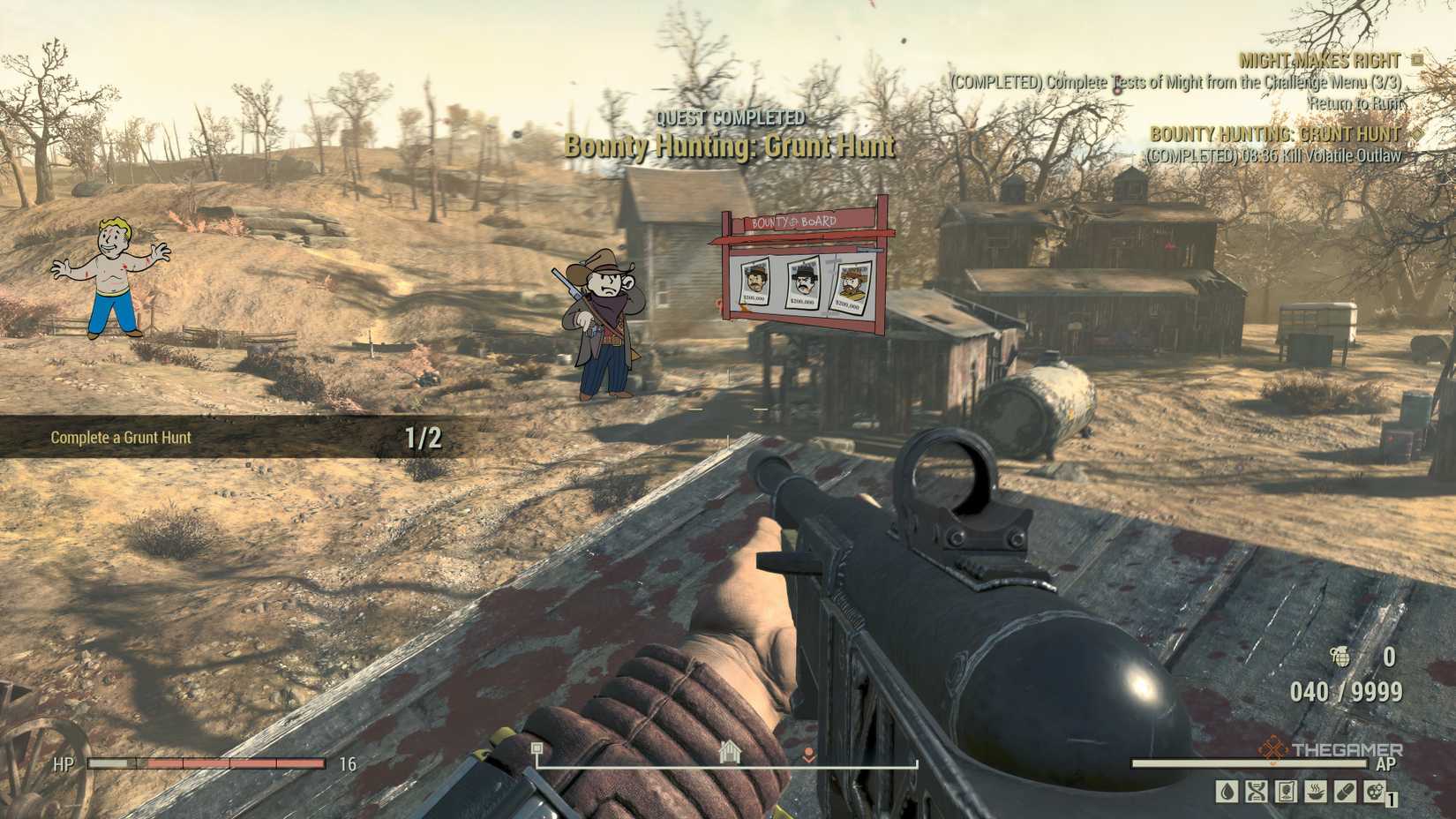 A Grunt Hunt Complete in Fallout 76.