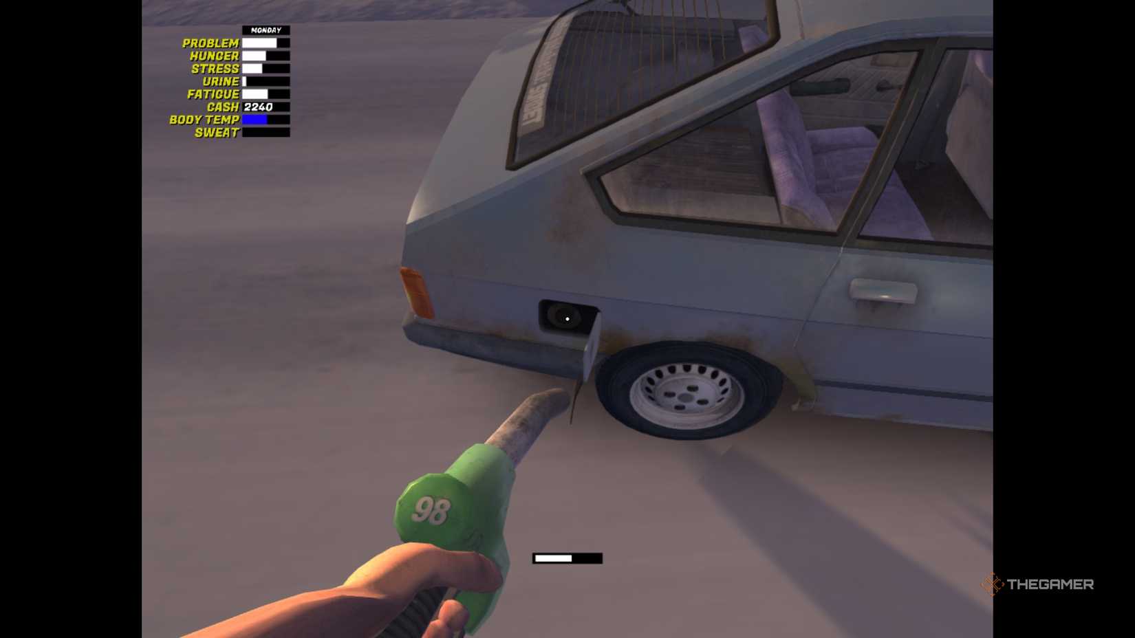 Filling fuel in My Winter Car.