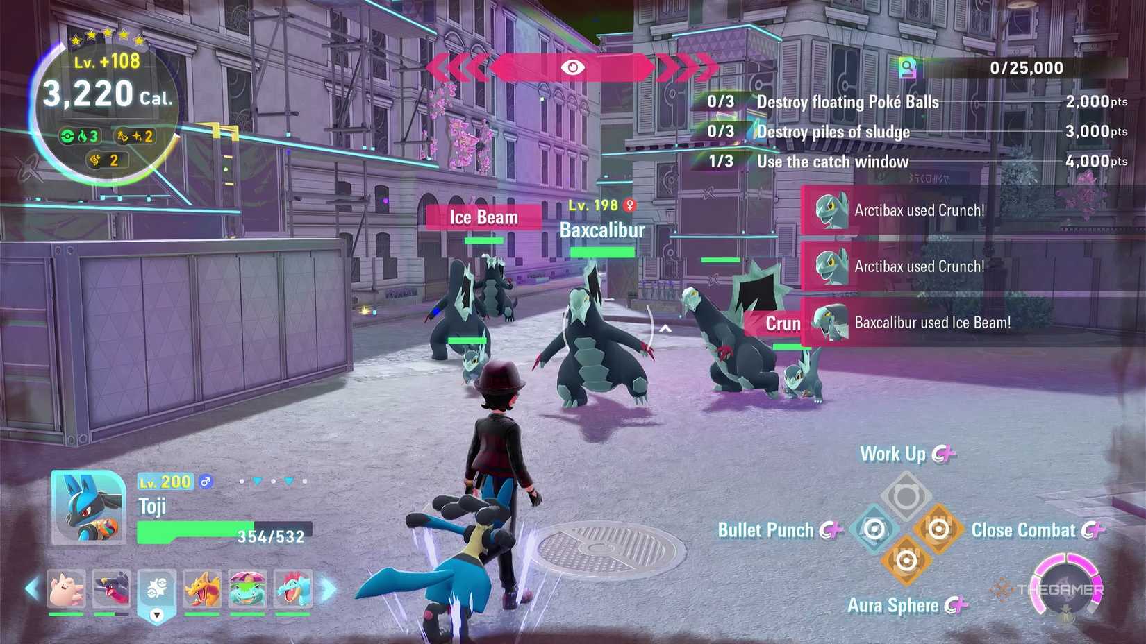 Finding and catching Baxcalibur and Arctibax in Pokemon Legends: Z-As Mega Dimension DLC.