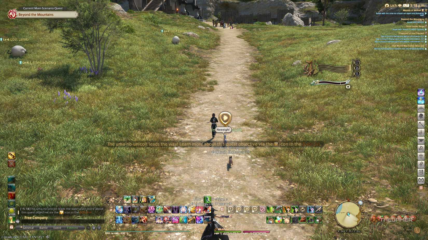 Following the Uma-no-unicolt in Final Fantasy 14.
