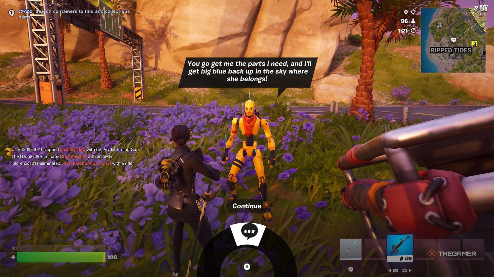 Fortnite Dummy talking about the broken Battle Bus.