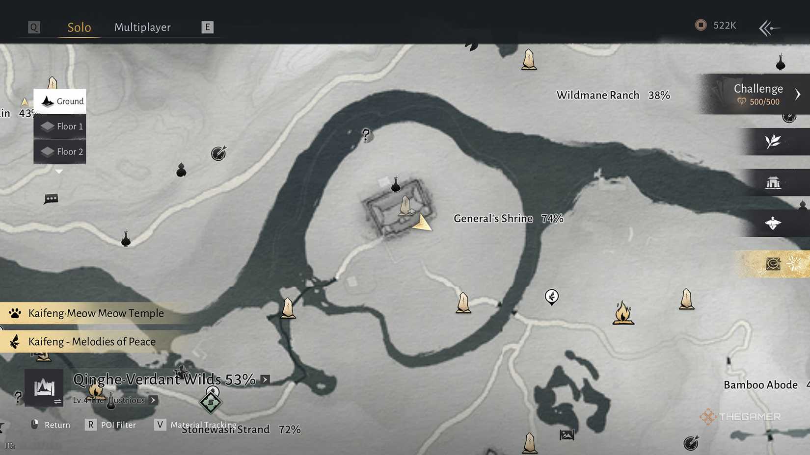 Fu Lushou's location in General's Shrine in Where Winds Meet.