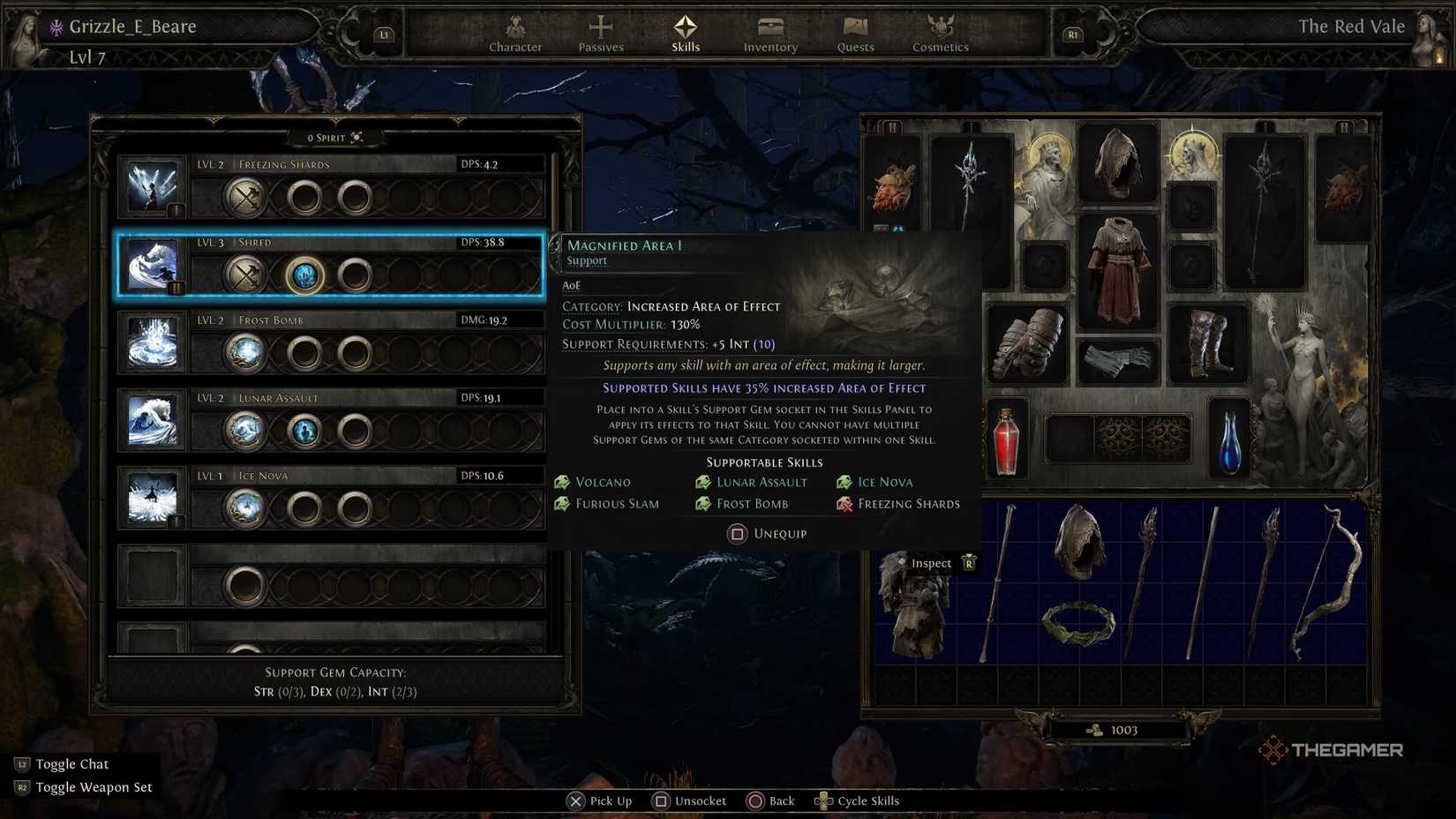 Getting Magnified Area on Shred as a wolf Druid in Path of Exile 2.