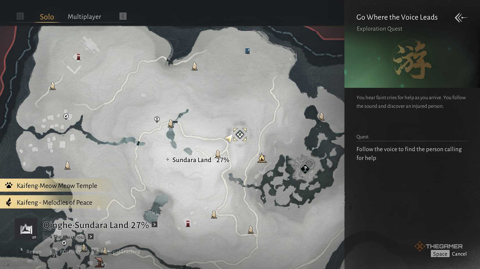 The quest start location for Go Where the Voice Leads in Where Winds Meet.