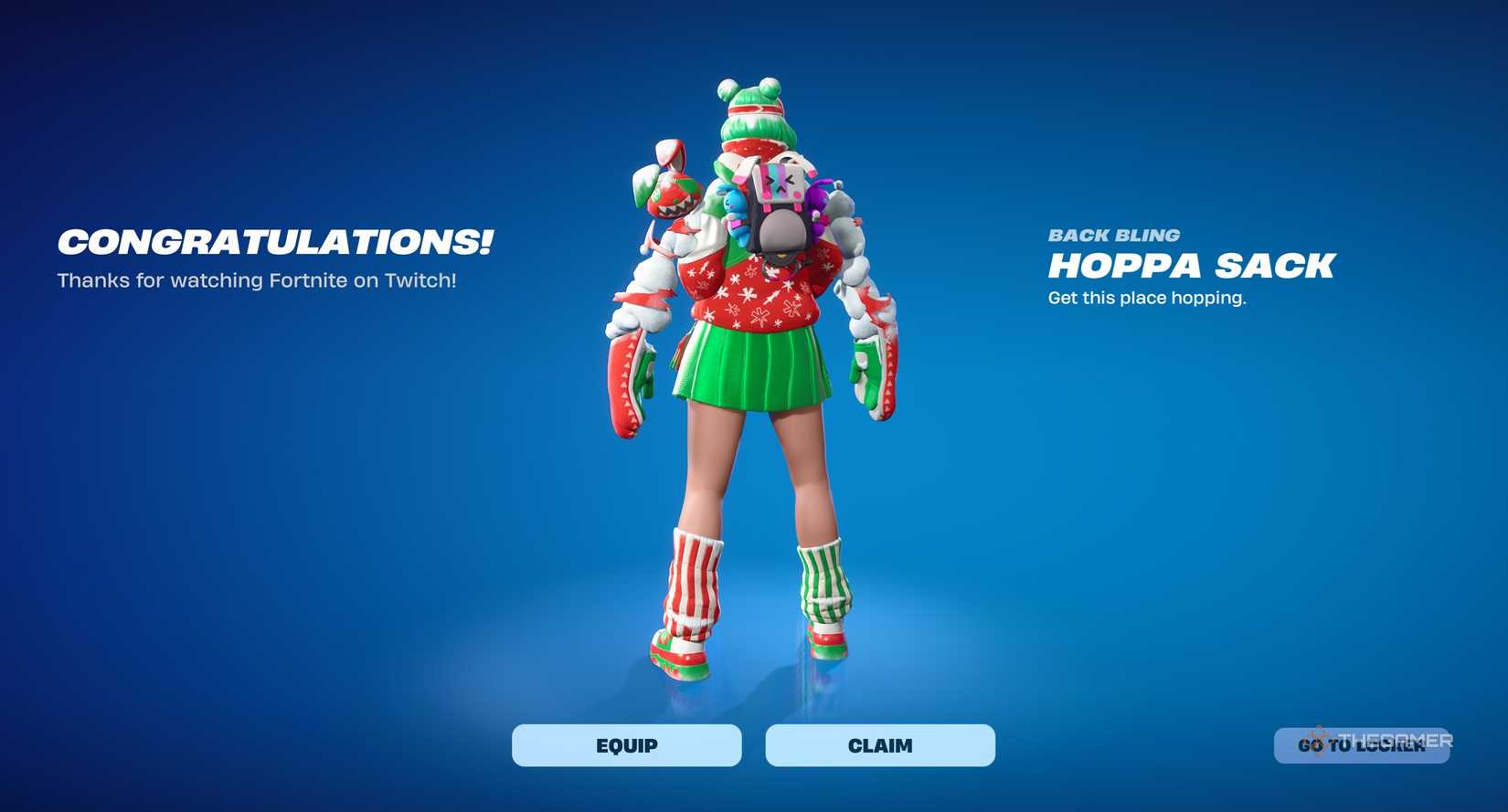 Hoppa Backpack from Twitch in Fortnite.