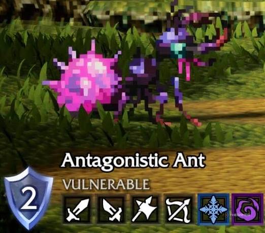 An Antagonistic Ant and its weaknesses in Octopath Traveler 0.