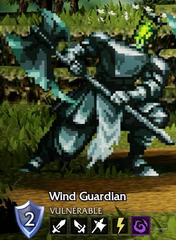 A Wind Guardian and its weaknesses in Octopath Traveler 0.
