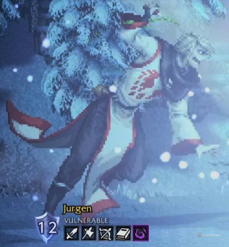 Jurgen the boss and his weaknesses in Octopath Traveler 0.