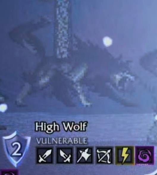 A High Wolf and its weaknesses in Octopath Traveler 0.
