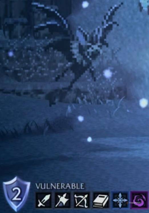 An Albino Bat and its weaknesses in Octopath Traveler 0.