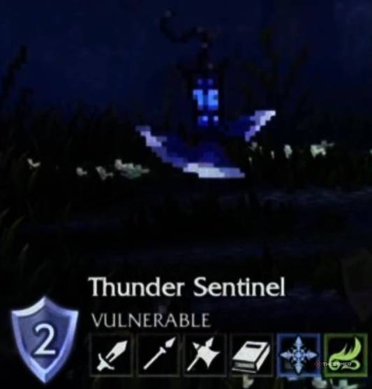 A Thunder Sentinel and its weaknesses in Octopath Traveler 0.