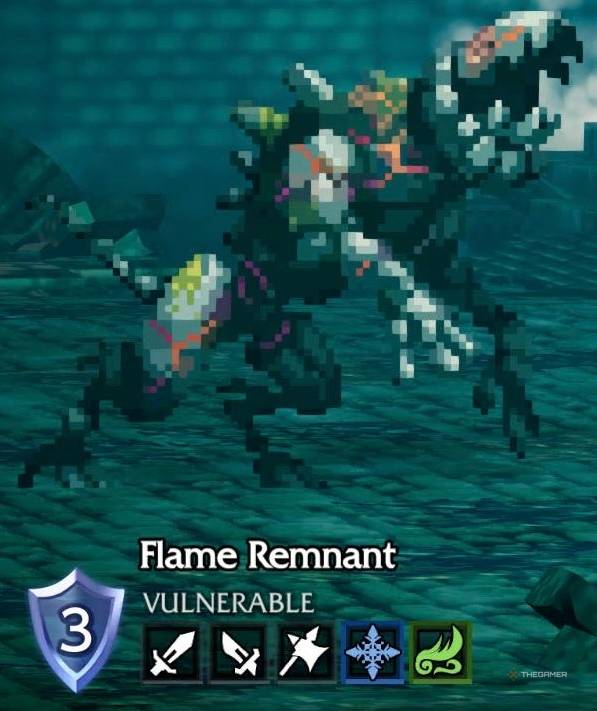 Flame Remnant and it's weaknesses in Octopath Traveler 0.