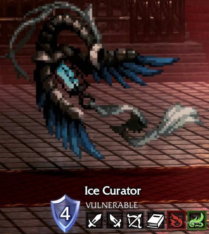 An Ice Curator and its weaknesses in Octopath Traveler 0.
