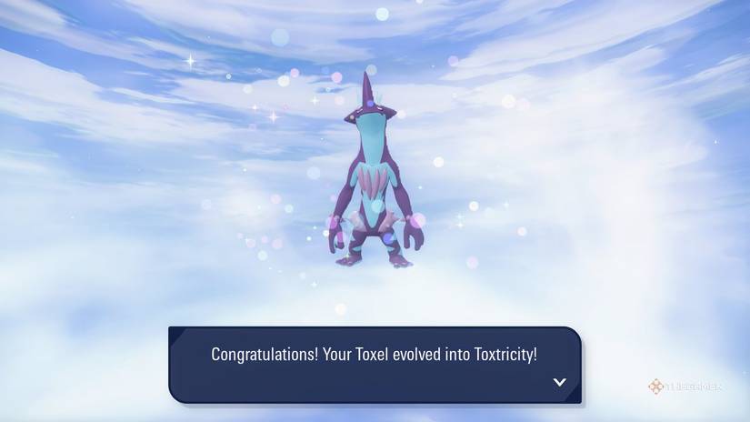 Low-Key Form Toxtricity in Pokemon Legends: Z-A Mega Dimension DLC.