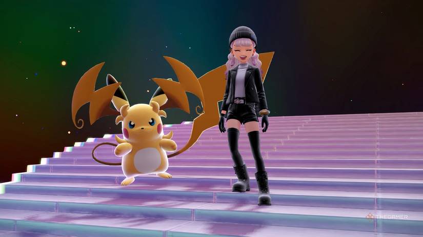Trainer posed with Mega Raichu Y in Pokemon Legends: Z-A.