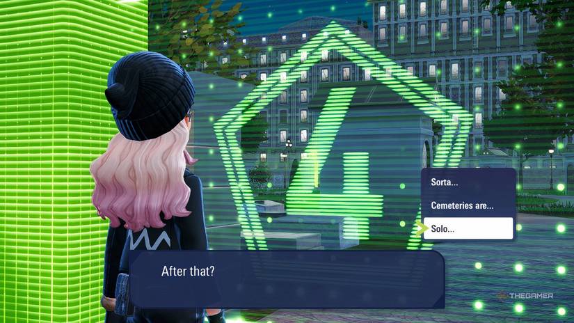 Trainer entering a Wild Zone while answering a riddle in Pokemon Legends: z-A.