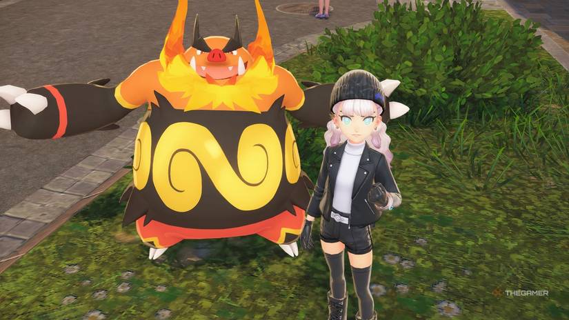 Player standing next to Emboar in Pokemon Legends: Z-A.