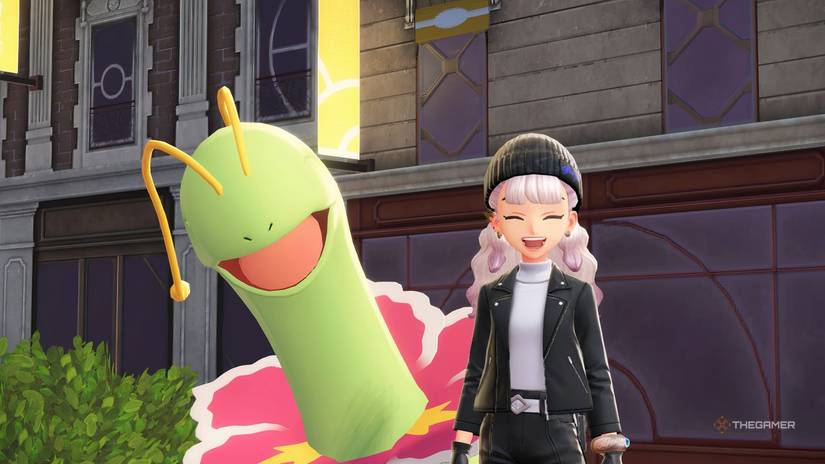 Trainer posed with Meganium in Pokemon Legends: Z-A.