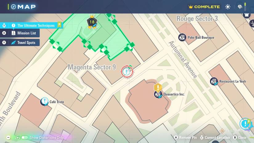 Map location of Rotom Side Mission in Pokemon Legends: Z-A.